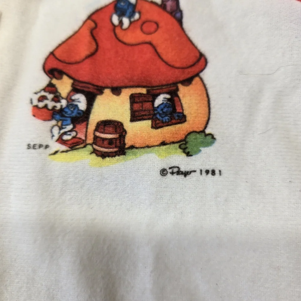 Vintage 1981 Smurf Newborn Baby Sleeper Unisex Smurfs Outfit‎ Baby Gift